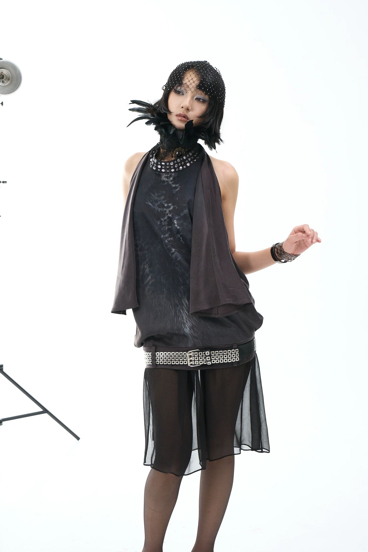 Nocturne Studded Mock Neck Top