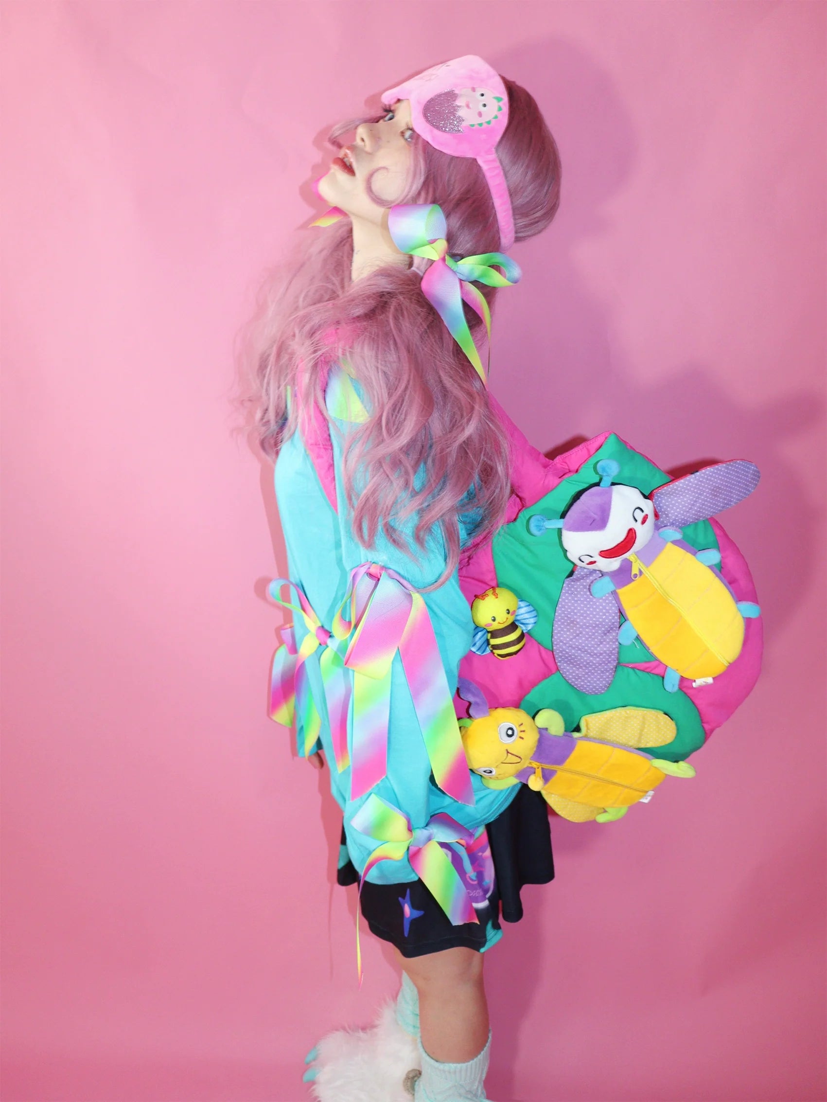 Kawaii Bug Plushie Colorblock Bag