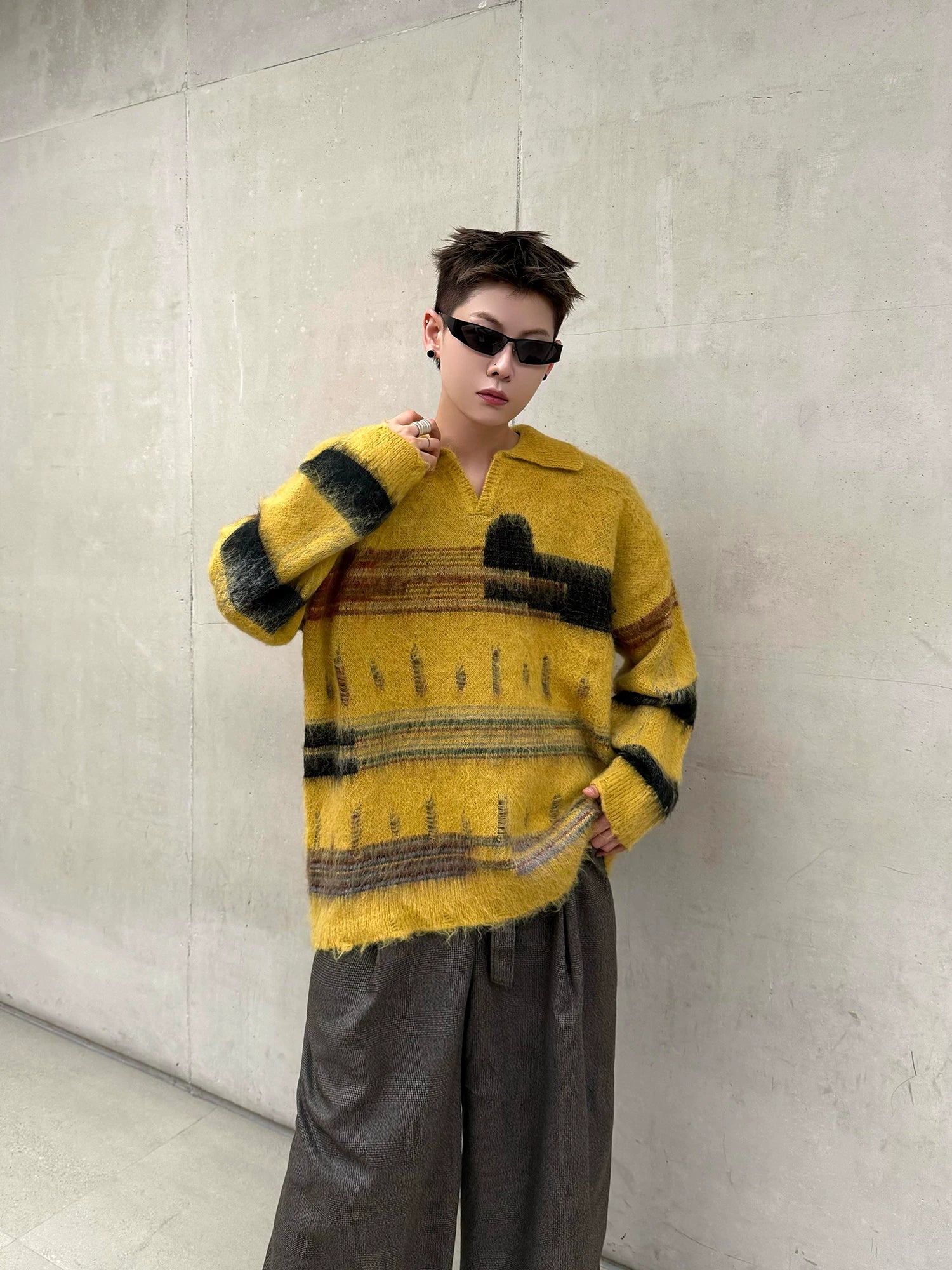 Industrial Halo Brushed Knit Sweater