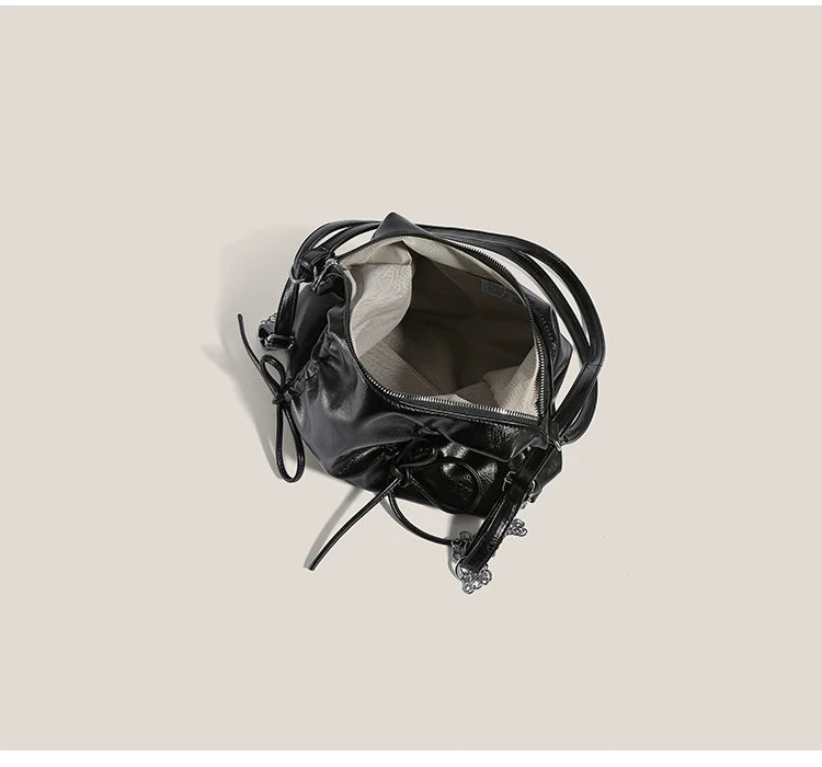 Midnight Ruffle Chain Shoulder Bag