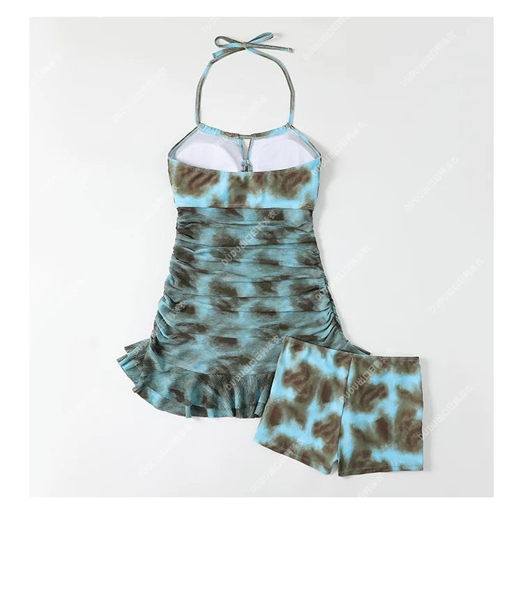 Glacier Drift Cutout Ruched Mini Swim Set