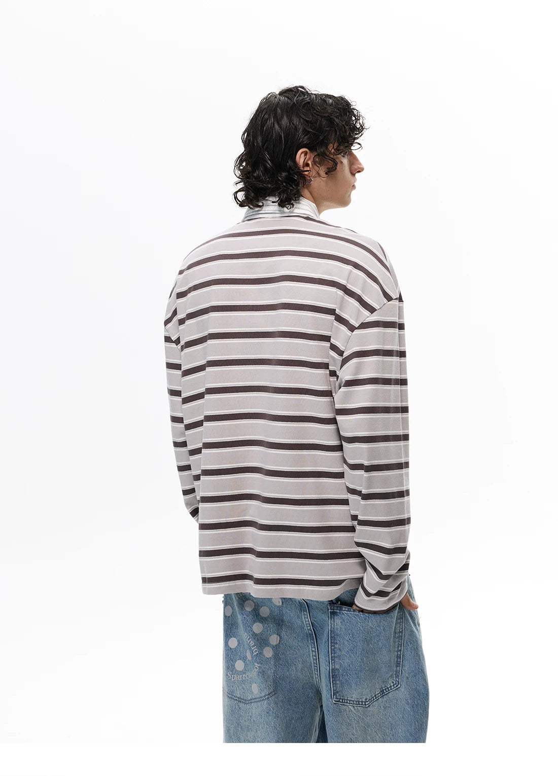 Two-Tone Touchdown Stripe Rugby Shirt