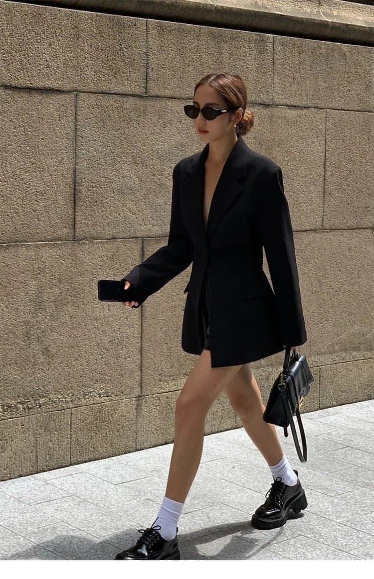 Black Designer Blazer: Slimming And Casual, Fall Collection - chiclara