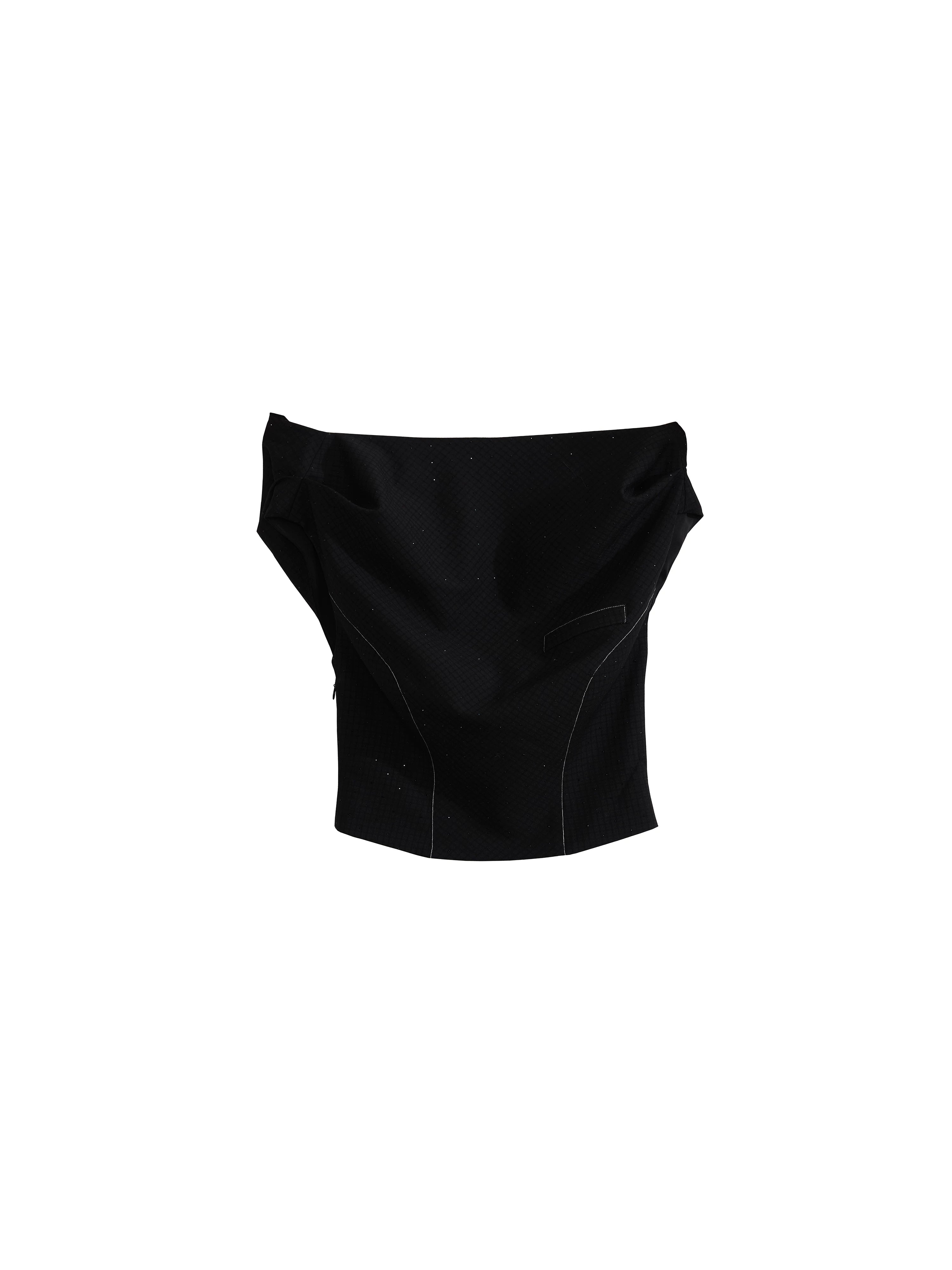 Noirdrape Asymmetric Knit Top