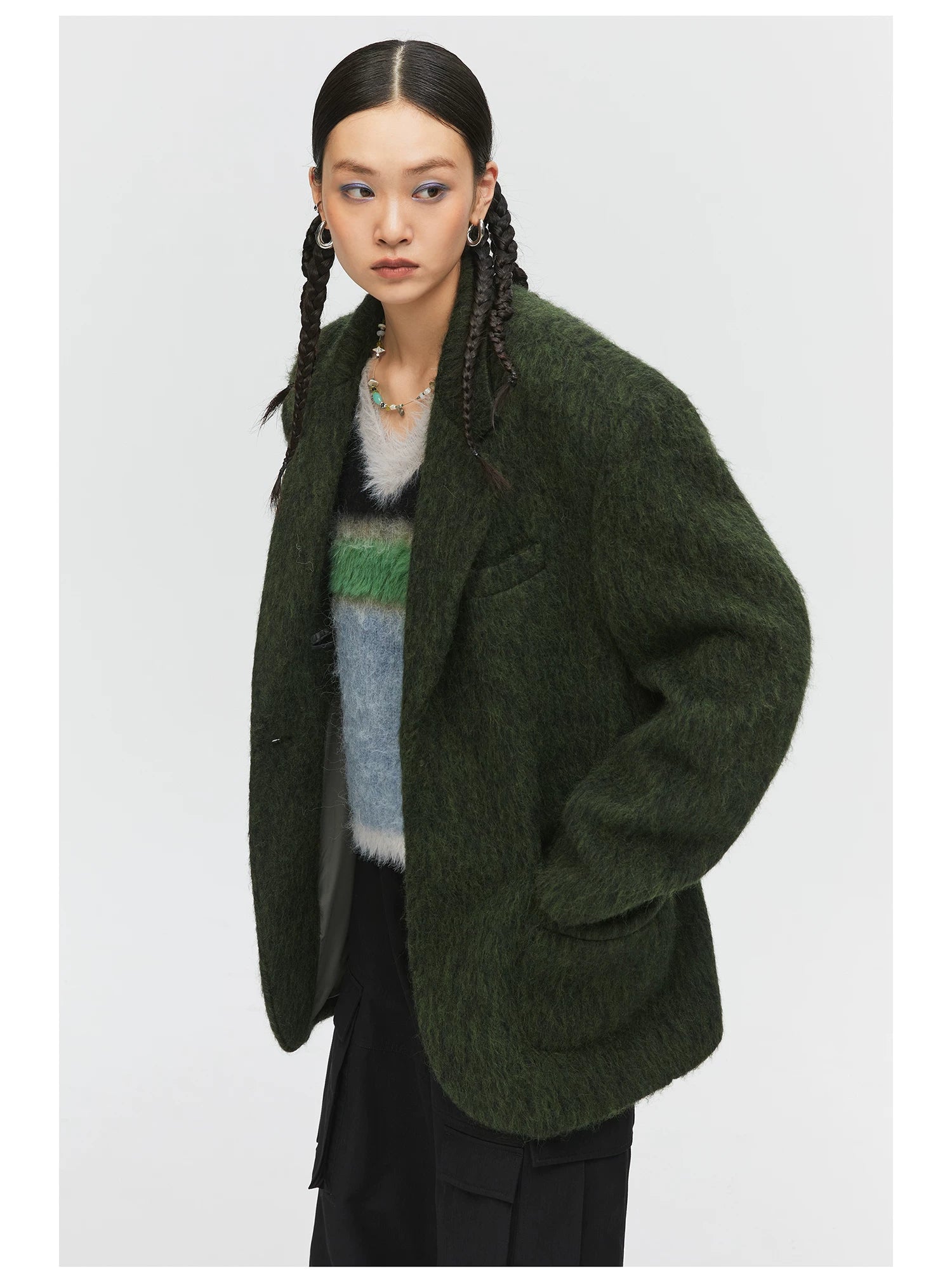 Charcoal Textured Knit Blazer