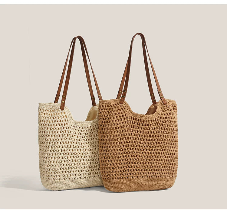 Sandy Breeze Woven Beach Tote