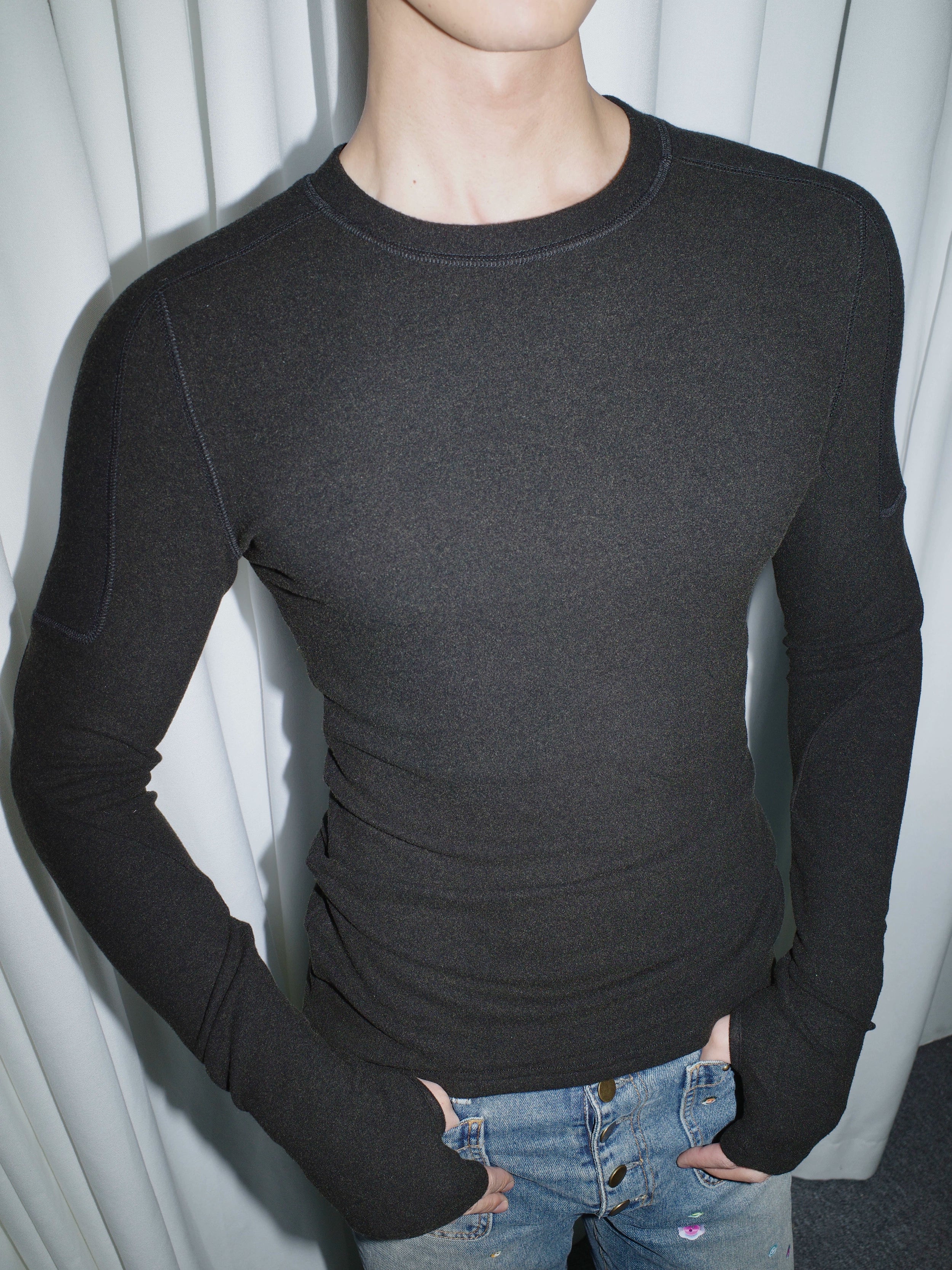 Black Slim Fit Long Sleeve Shirt