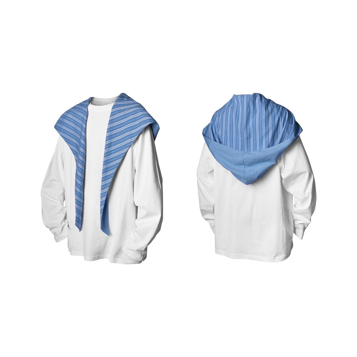 Layered Sail Collar Oversized Sweatshirt