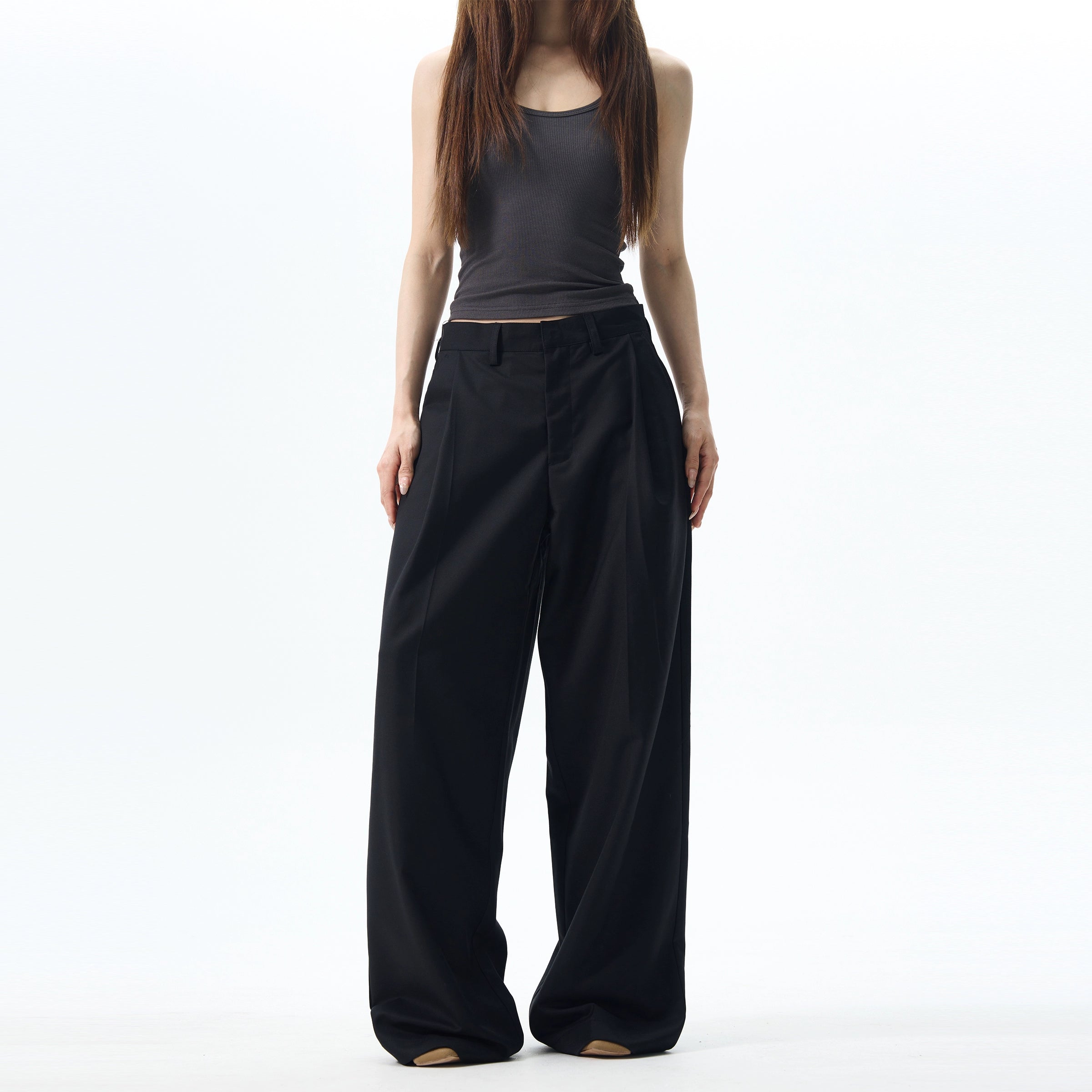 Pleated Wide Leg Dress Pants