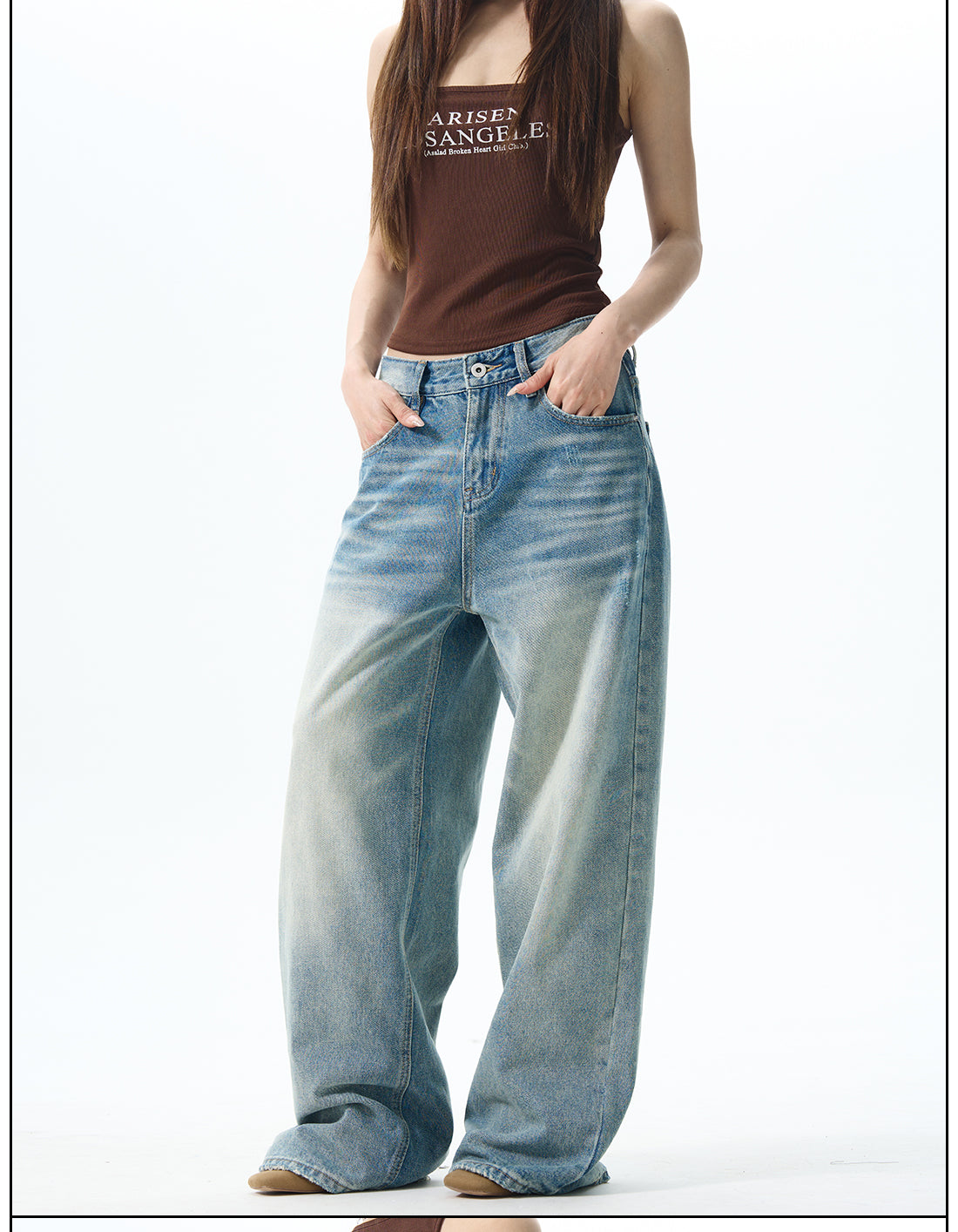 Light Wash Wide Leg Skater Jeans