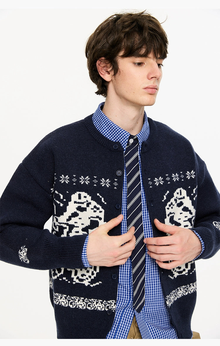 Arctic Fleece Animal Motif Button Cardigans and Sweaters