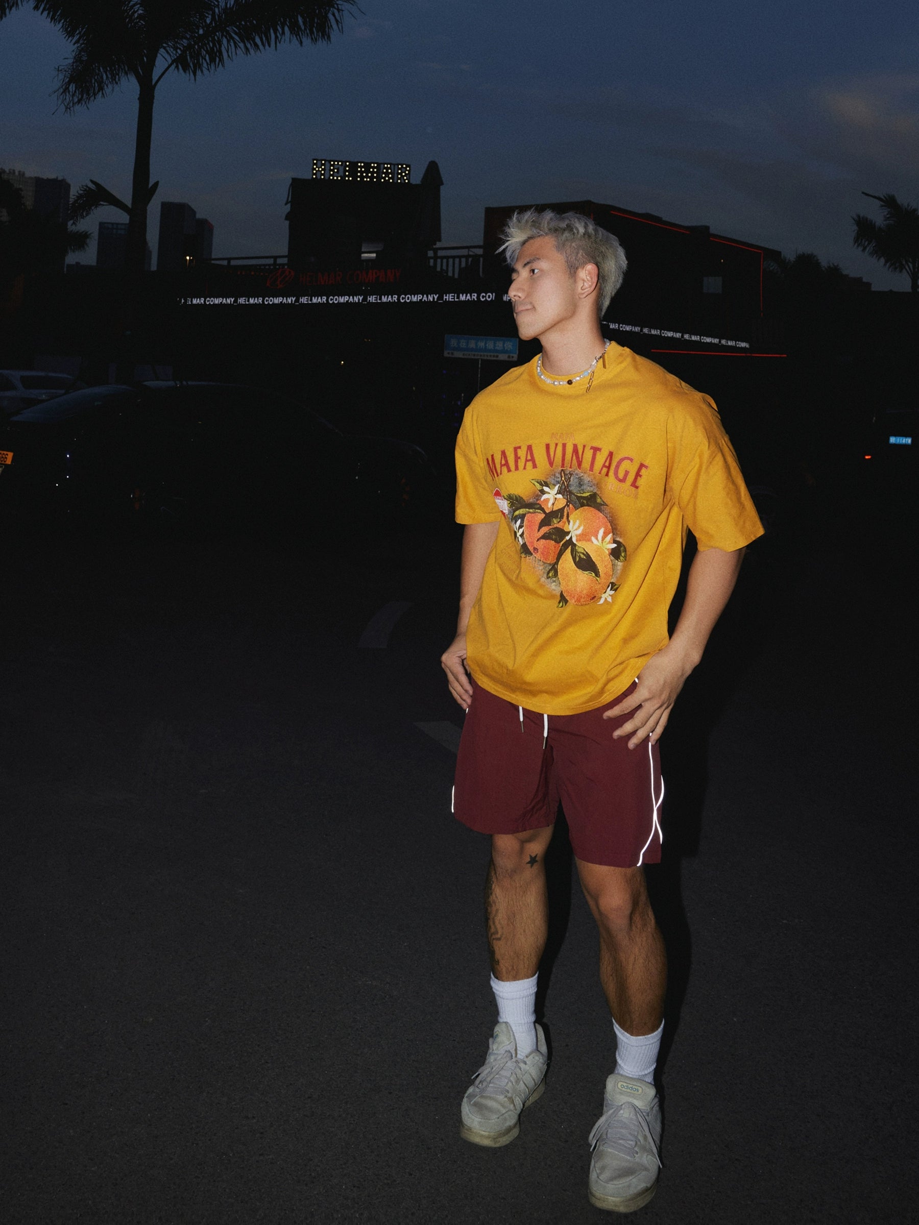 Graphic T-Shirt with Orange Fruit Print