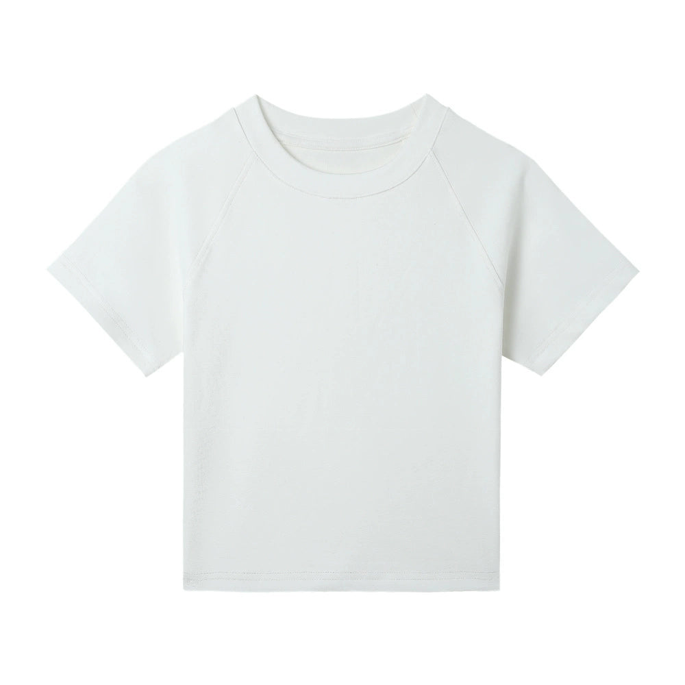 Feste Farbe Normaler Schulter kurzarm T-Shirt