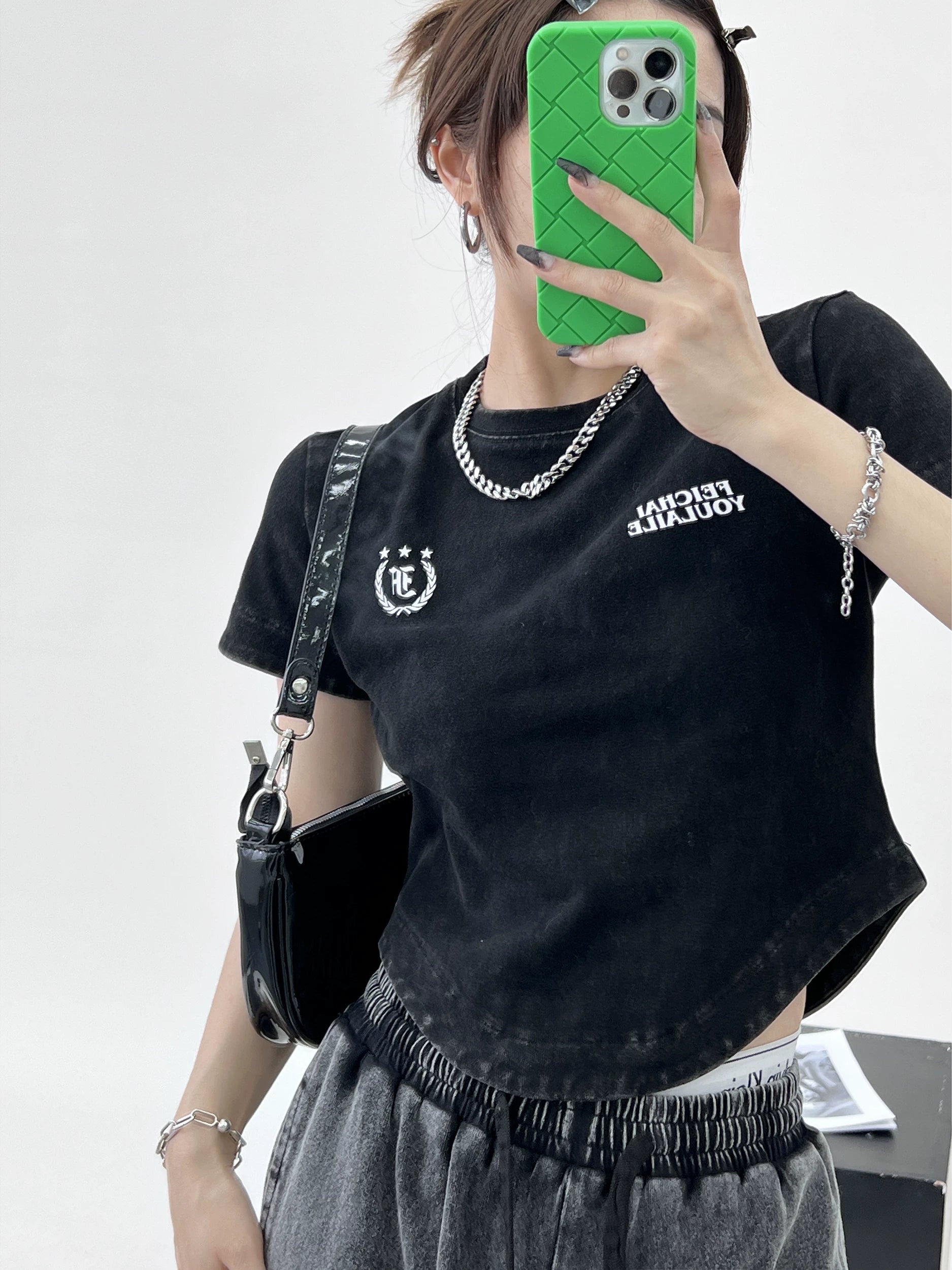 Neon Rebel Fleece Crop Tee