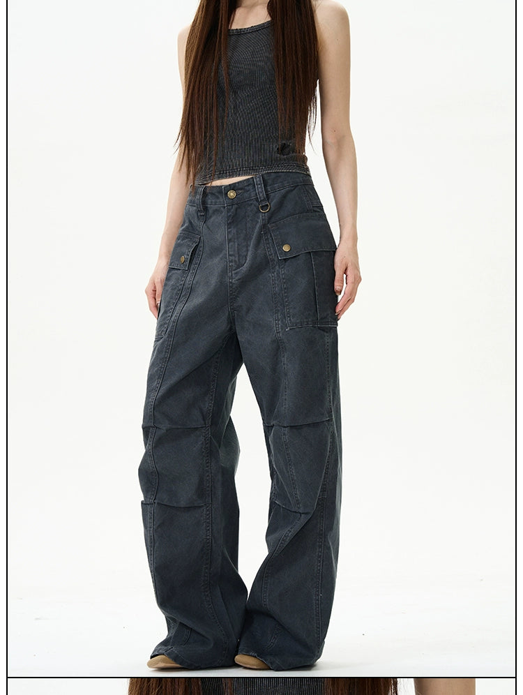 Vintage Panel Seam Wide Leg Cargo Pants