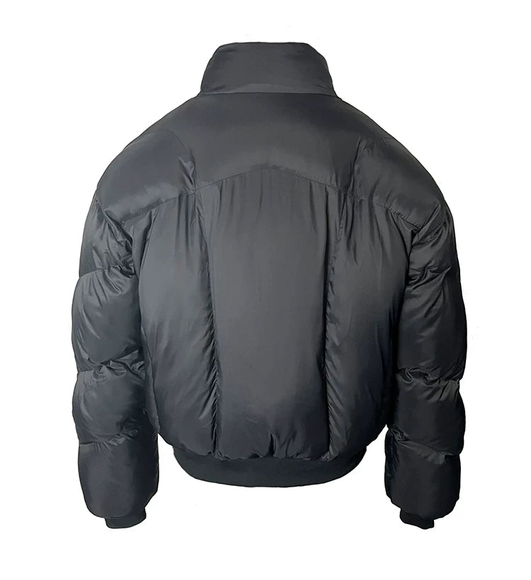 High Collar Zip Oversized Puffer Bomber Jacket