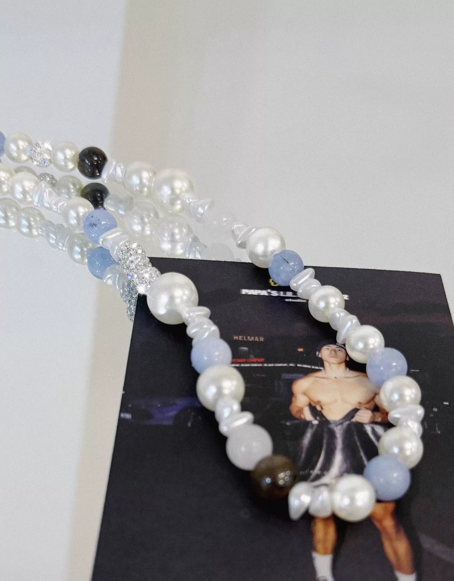 Pearl & Blue Stone Necklace