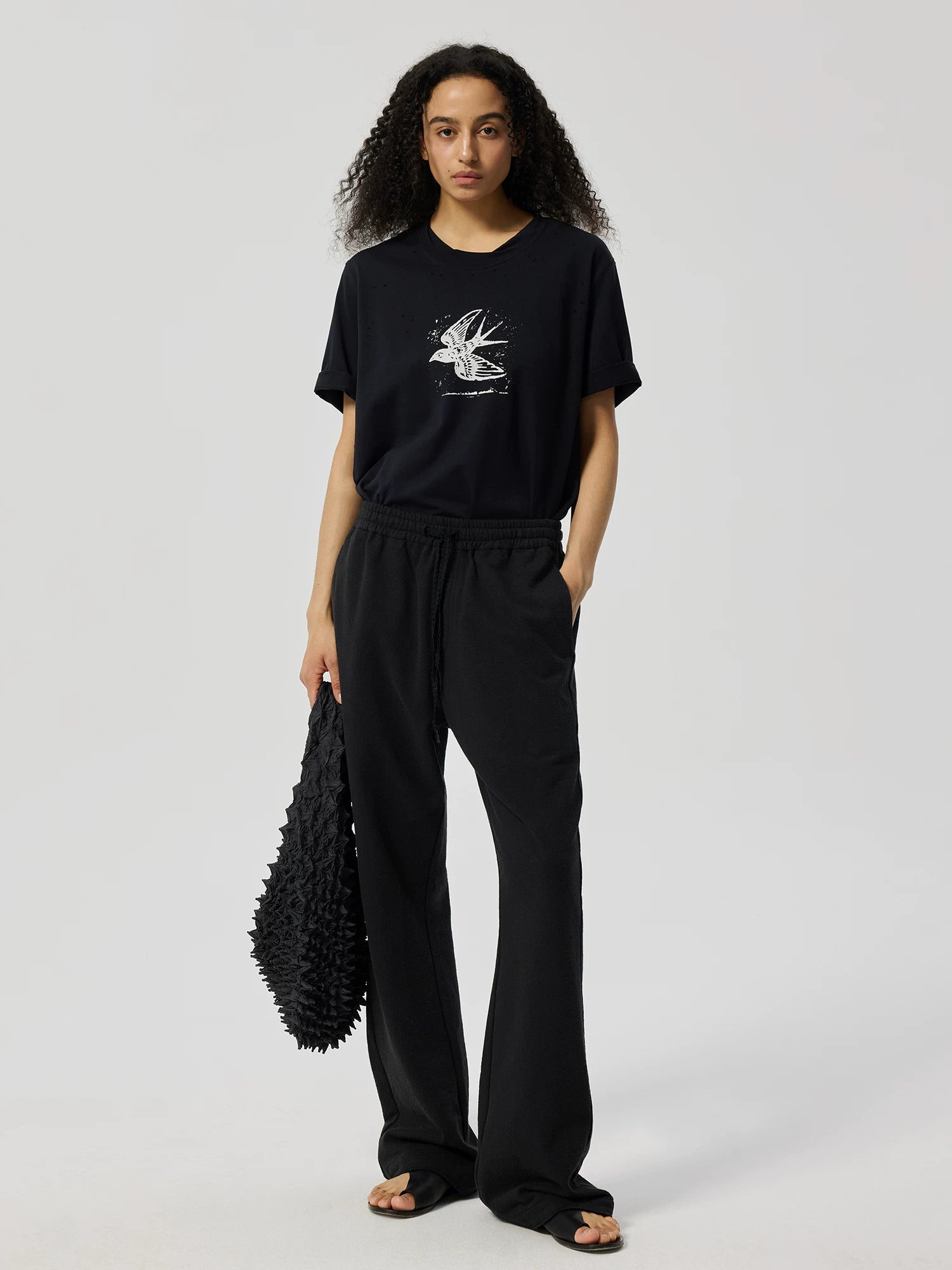 Bird Graphic Distressed T-Shirt