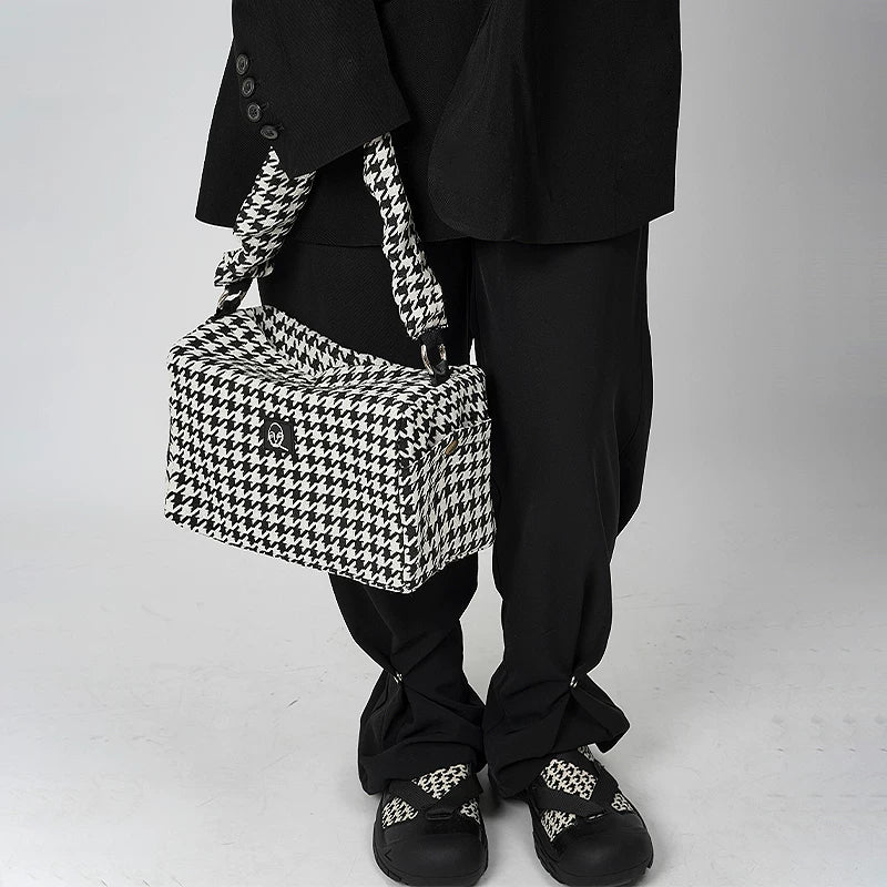 Quilted Houndstooth Box Crossbody Bag - view 1
