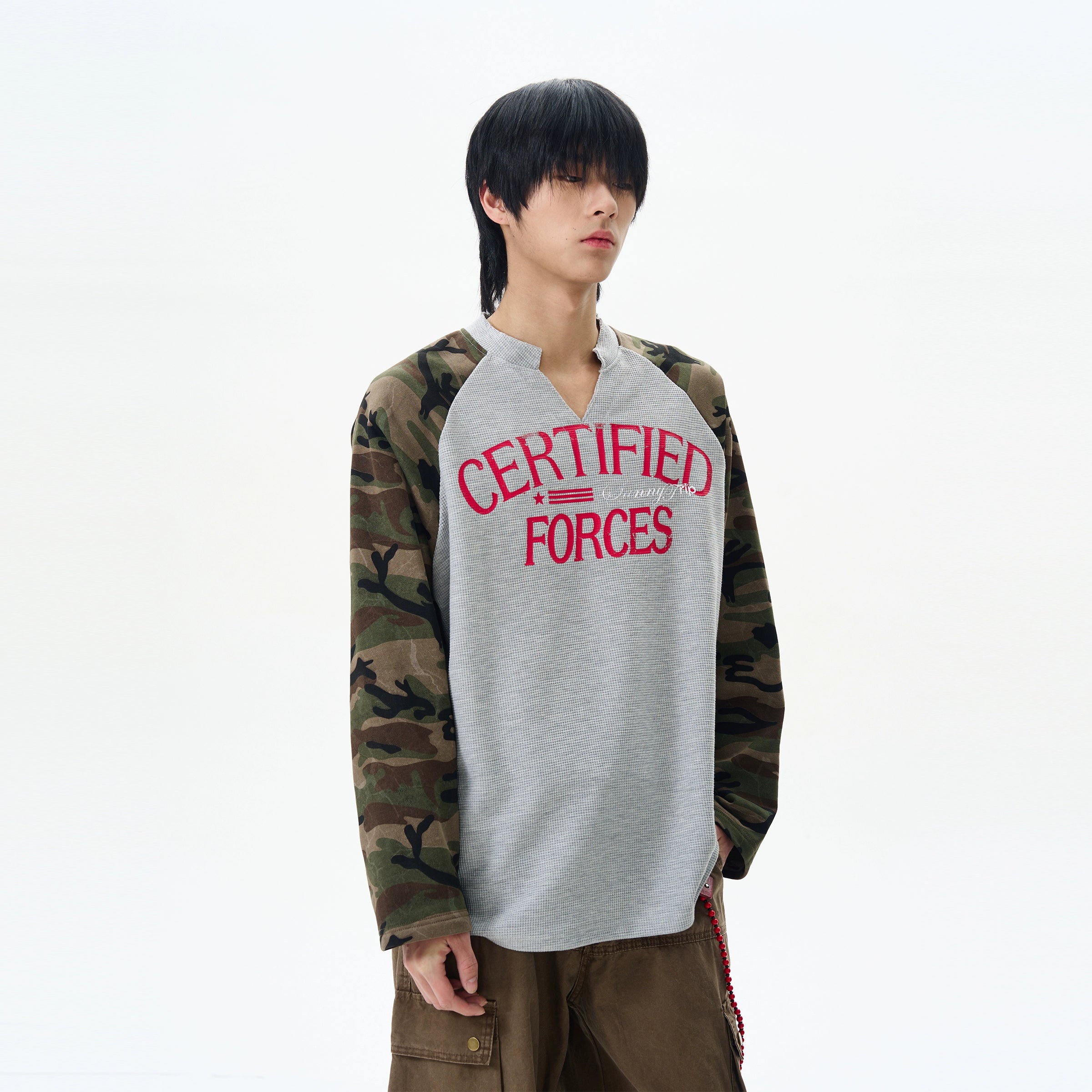 Camo Forces Varsity Henley