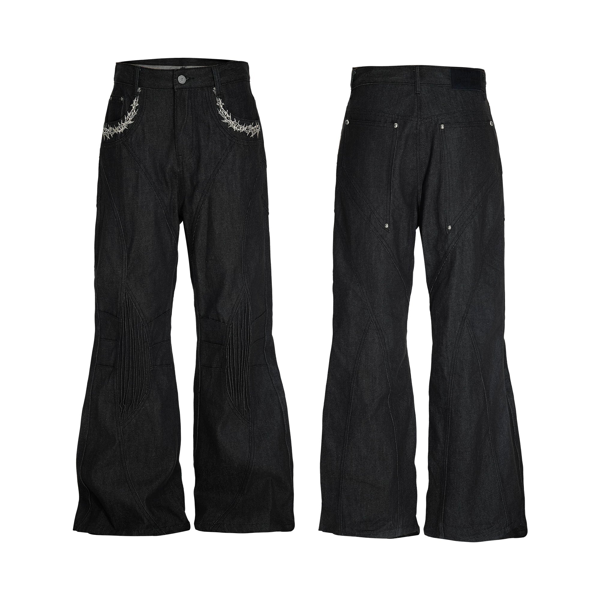 Sculpted Seam Wide Leg Jeans