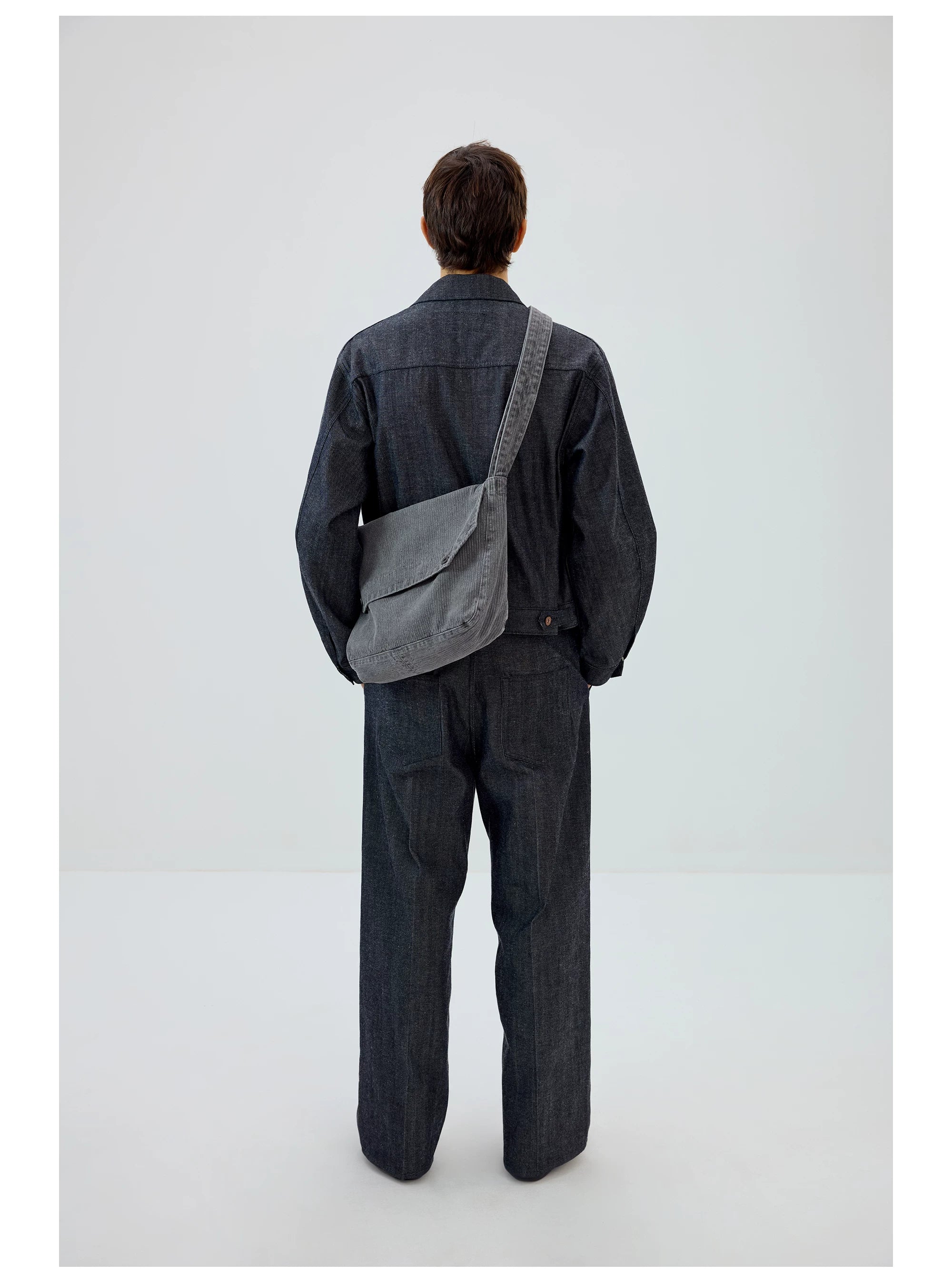 Gray Washed Messenger Bag