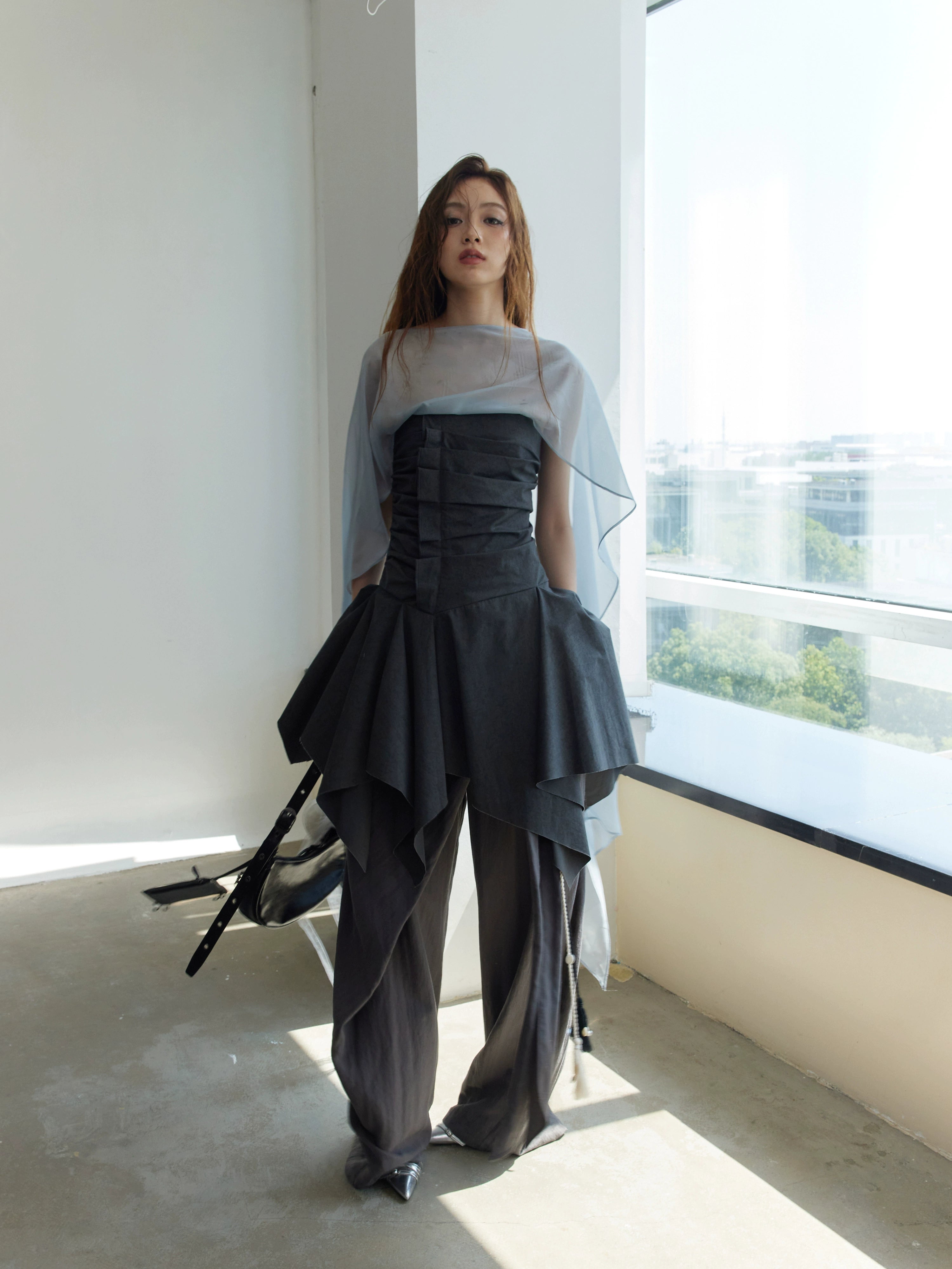 Draped Asymmetric Tops