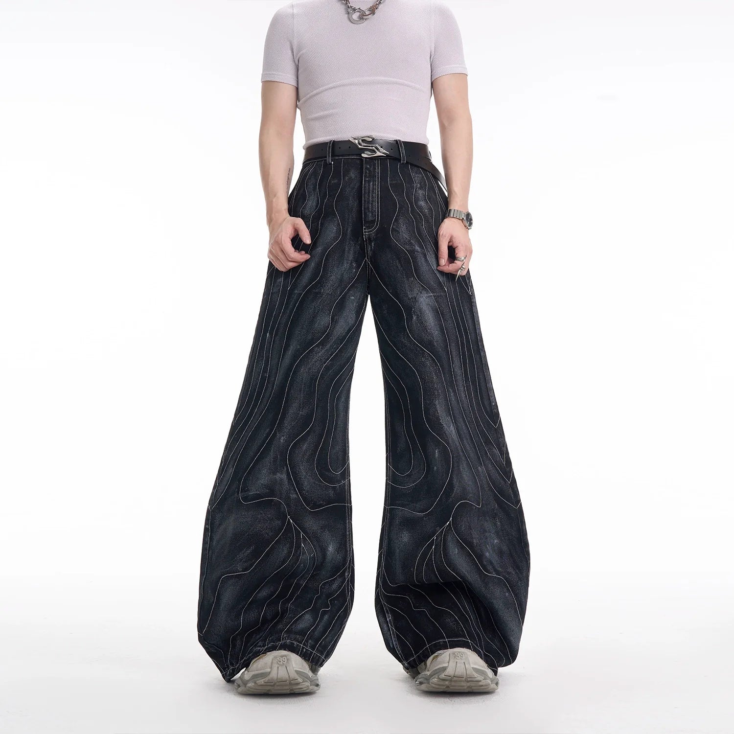 Topographic Denim Jacket and Pants Setup