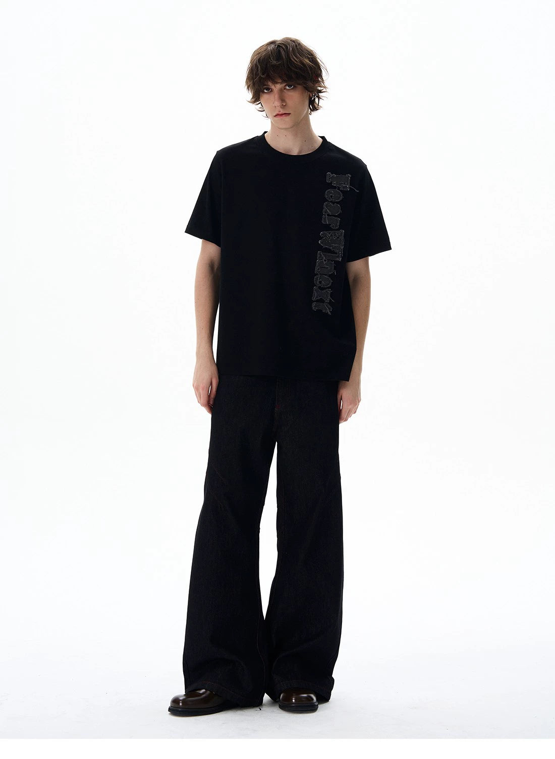 Fuzzy Script Vertical Tee