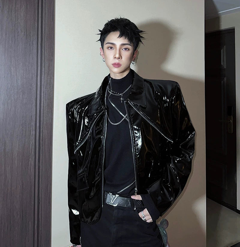 Obsidian Aegis High-Gloss Armor Jacket