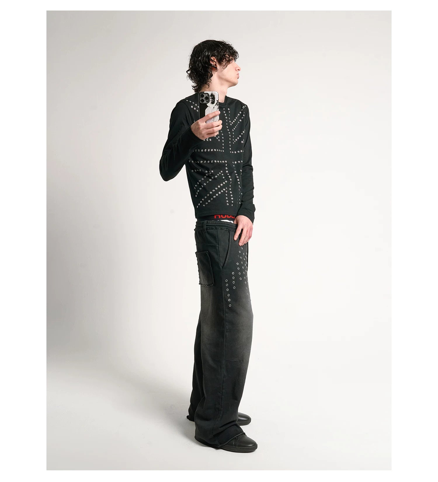 Eclipse Grommet Long Sleeve Crop Tee