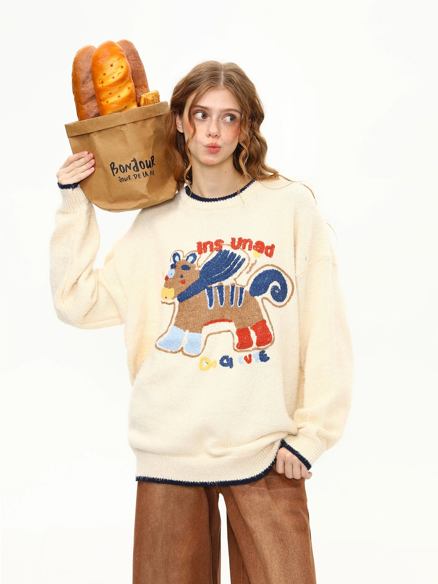 Bonjour Pony Bakery Knit Sweater