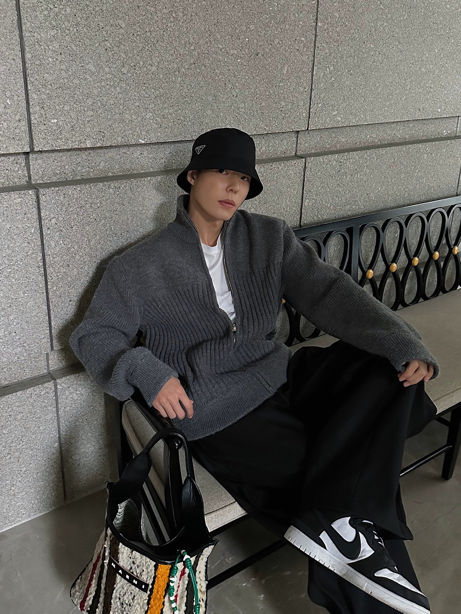 Heather Gray Zippered Sweater