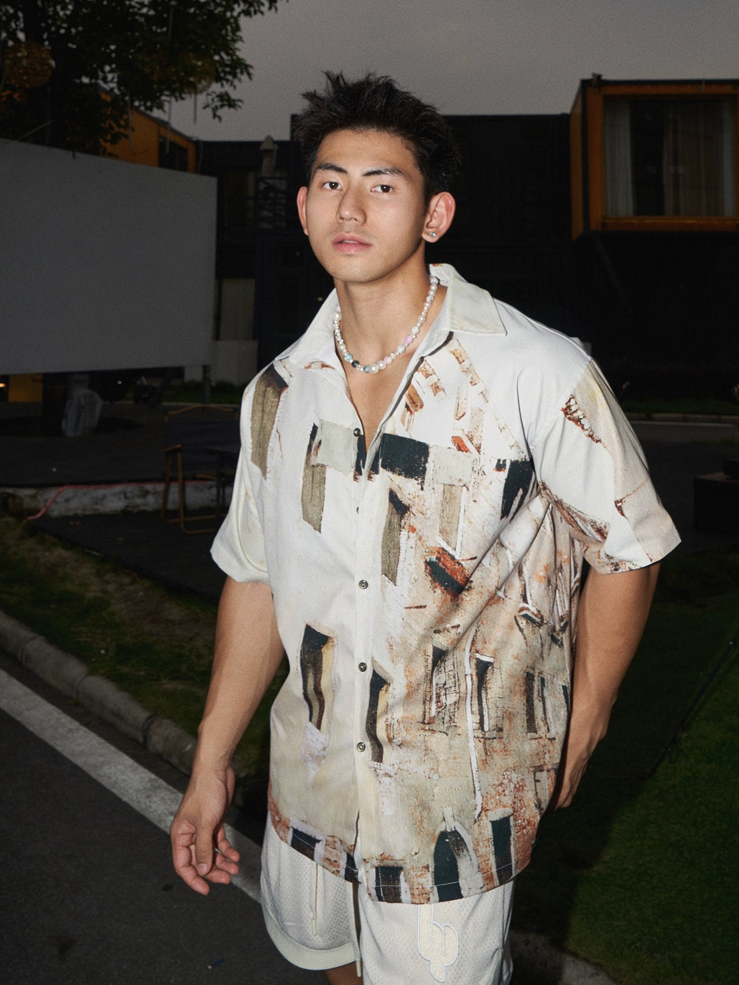 Abstract Print Short Sleeve Shirt