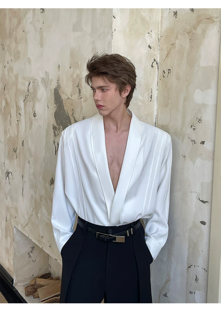 Ivory Muse Deep Drape Shirt