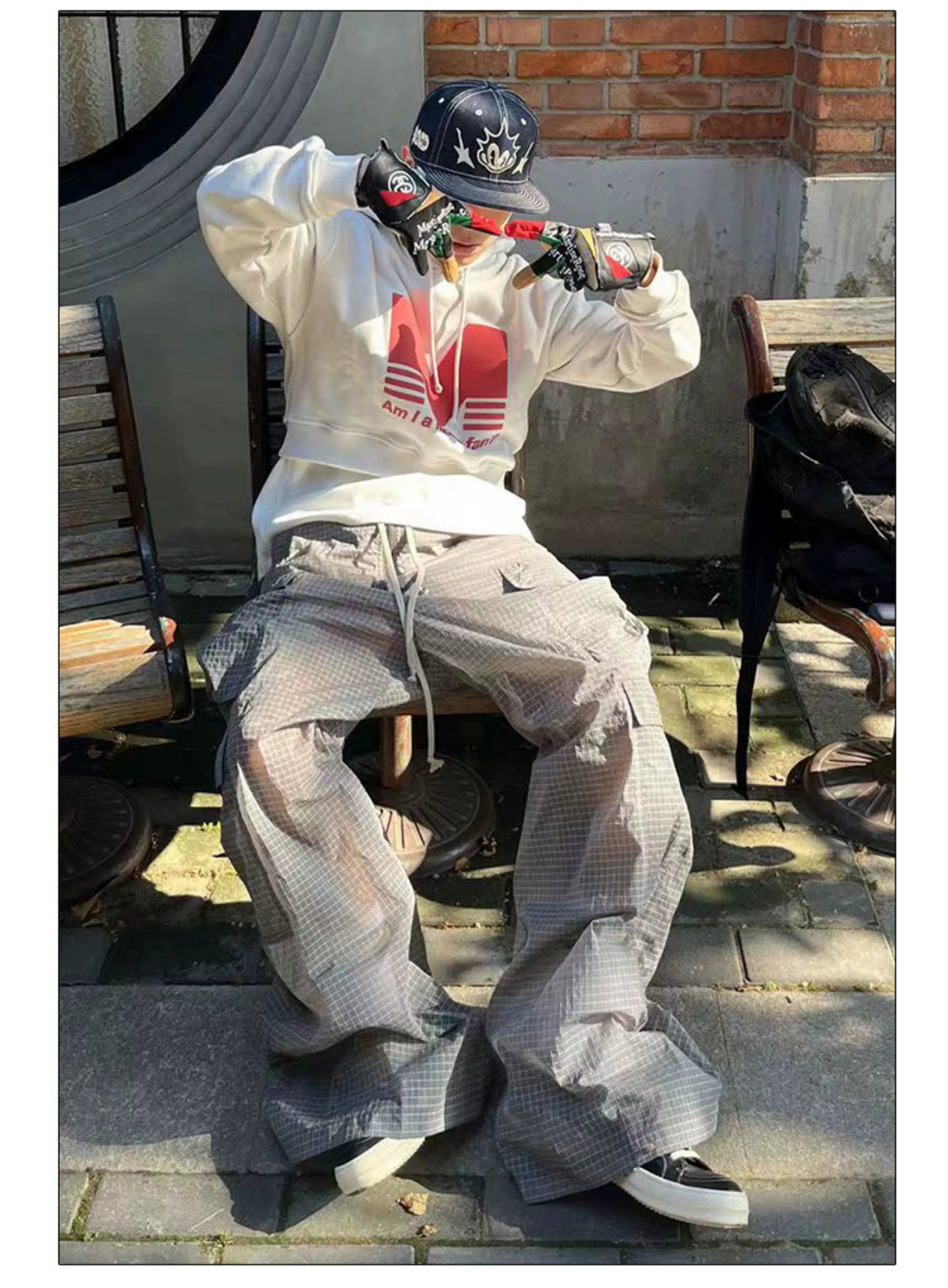 Cartoon Embroidered Denim Snapback Cap