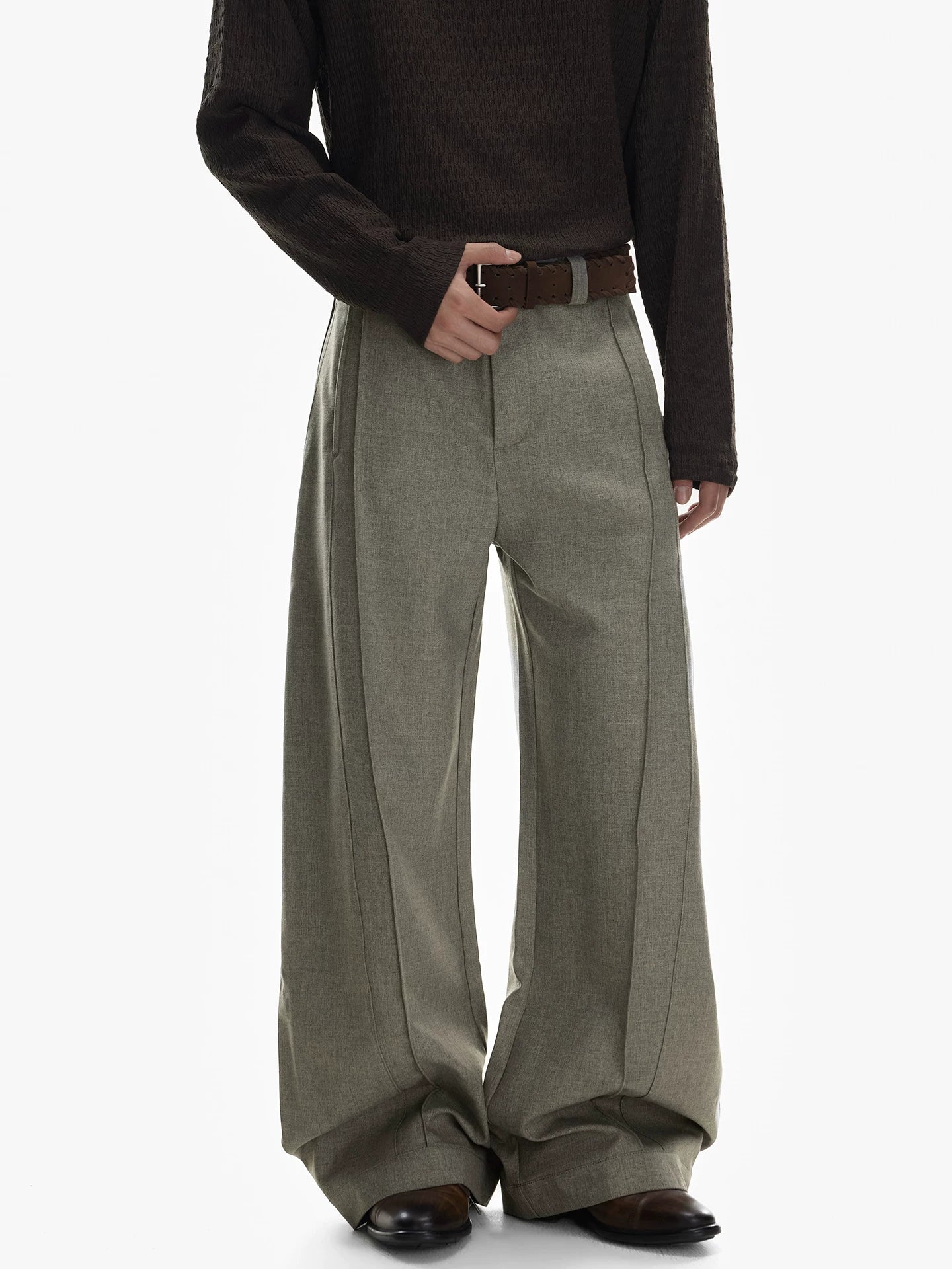 Drape Tailored Wide‑Leg Trousers