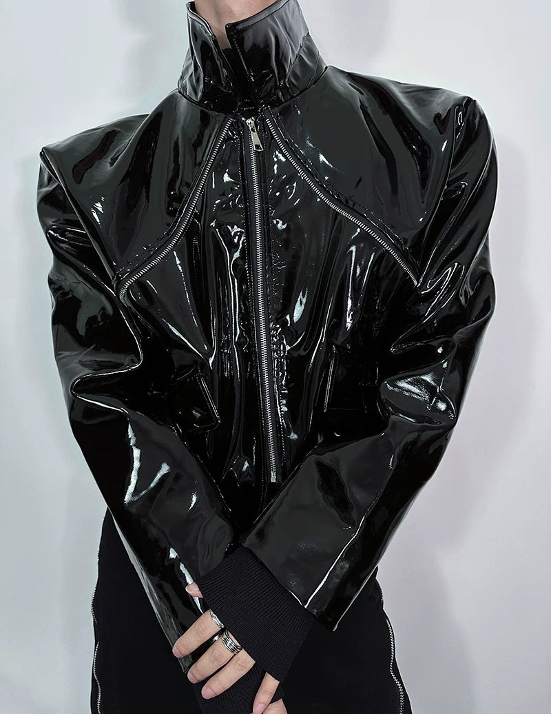 Obsidian Aegis High-Gloss Armor Jacket