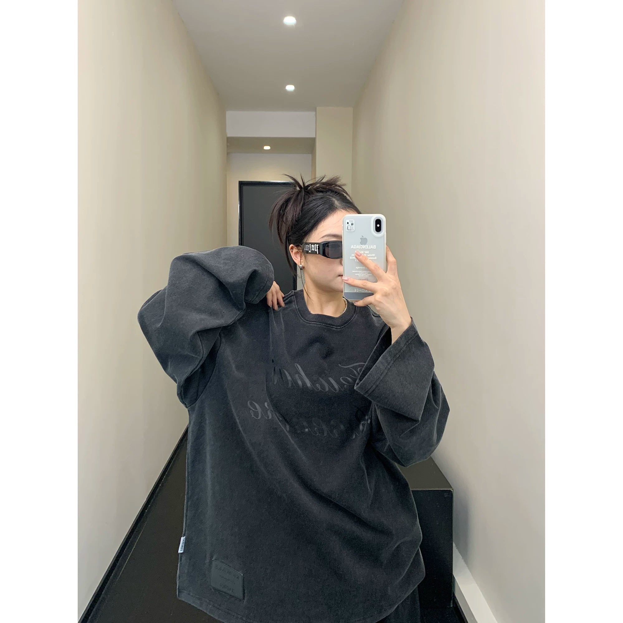 Midnight Script Fleece Crewneck Sweater