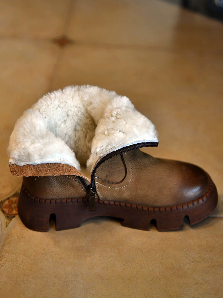 Fur Lined Brown Winter Boots