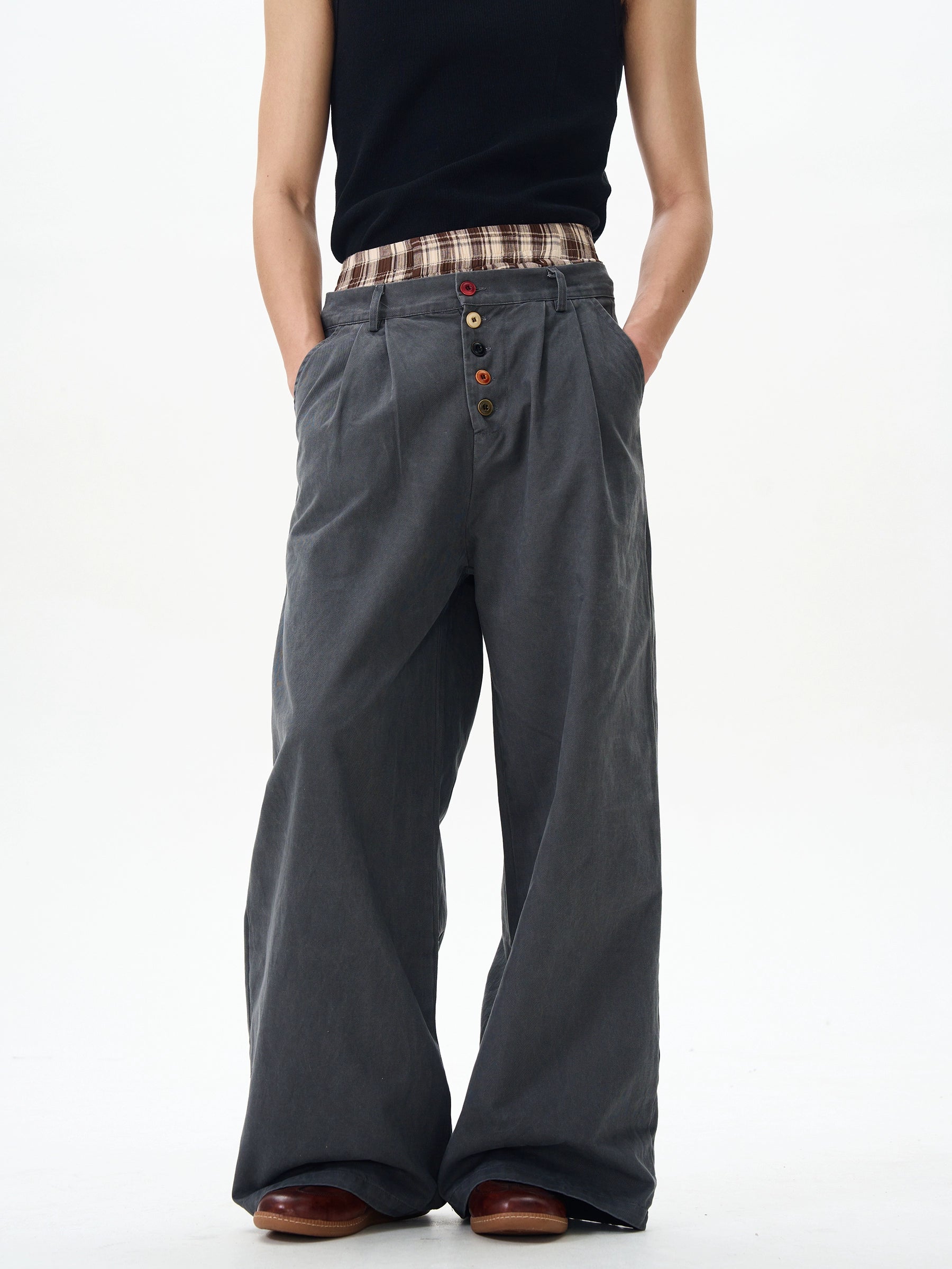 Wide Brown Oversized Combat Trousers