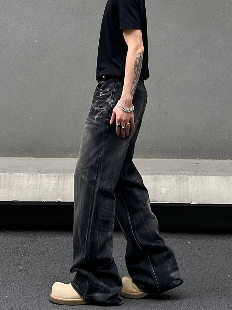 Smoke Wash Graffiti Jeans