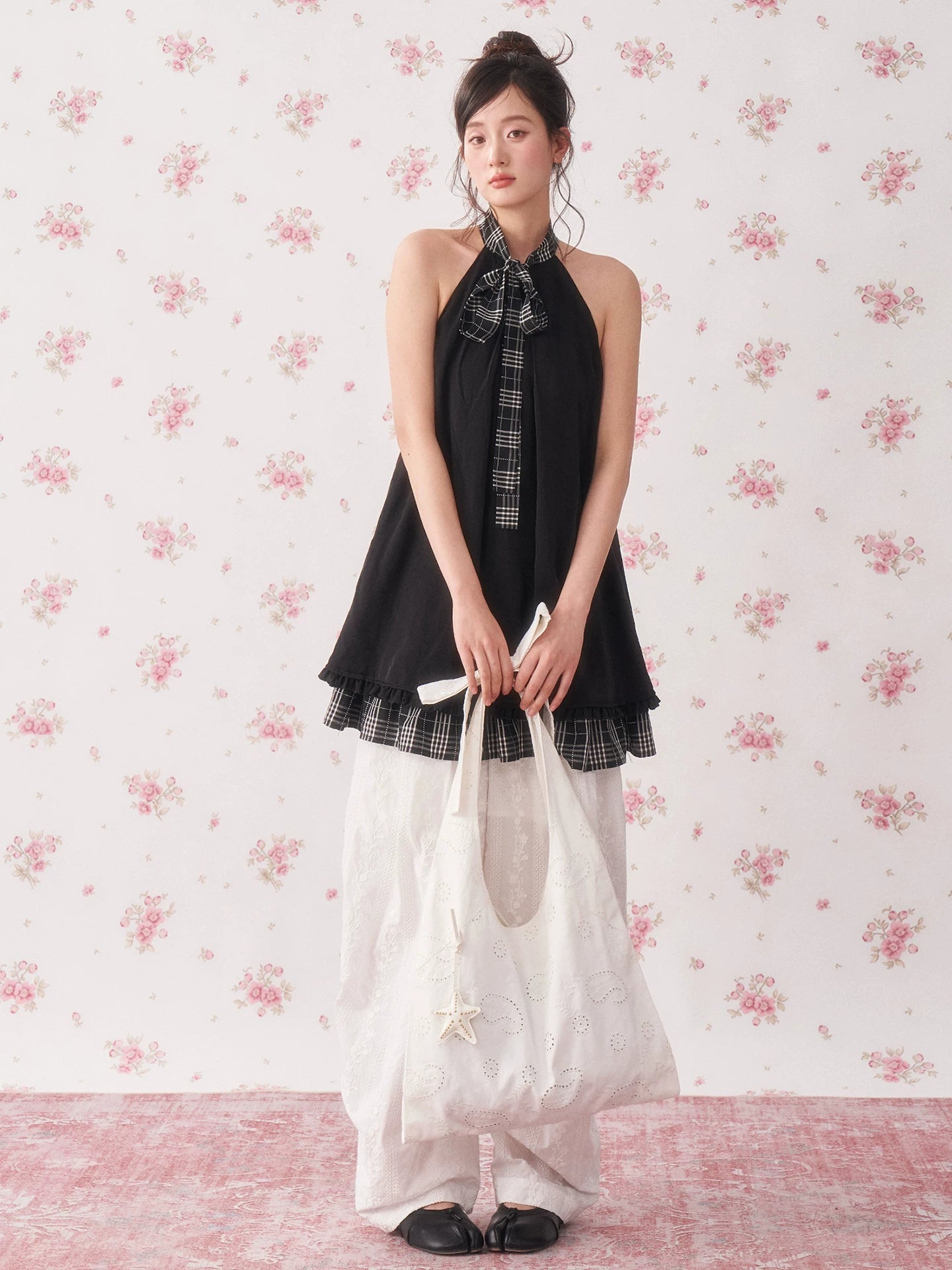 Eyelet Star Cotton Slouch Tote - view 4