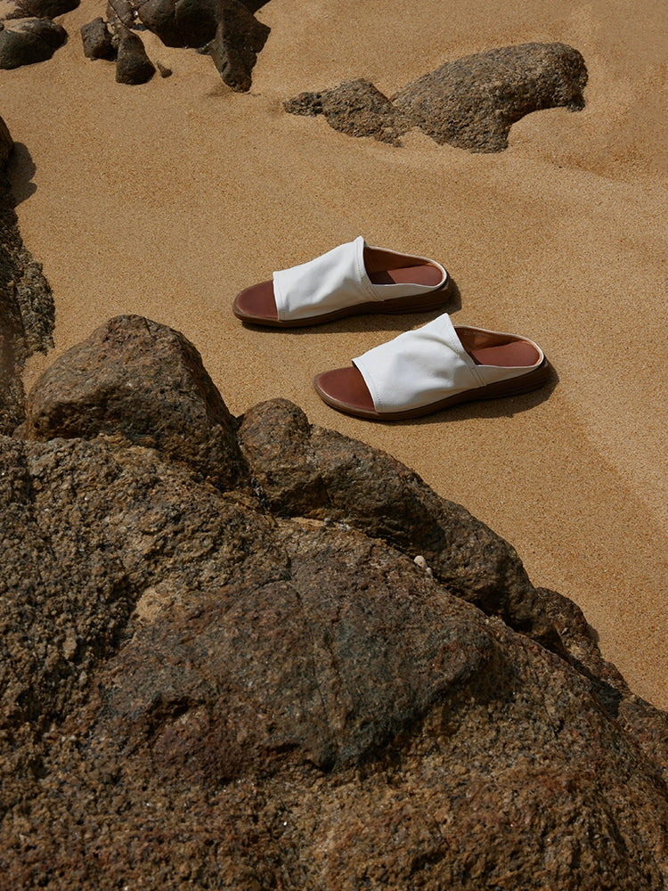 Square-Toe Slide Sandals