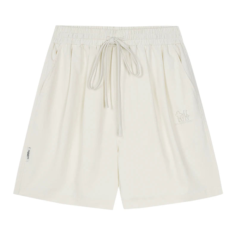 Embroidered Drawstring Bermuda Shorts