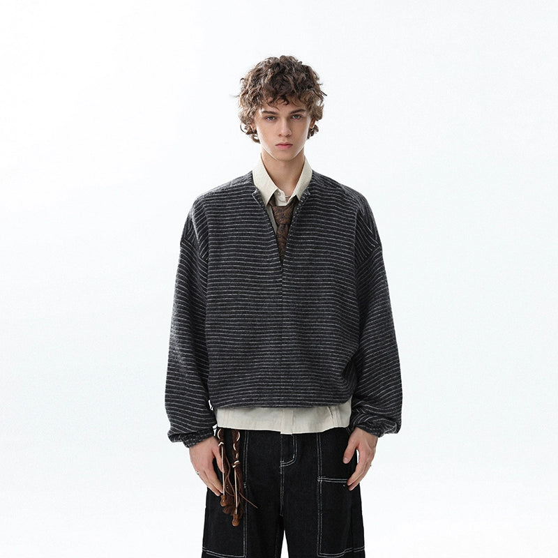 Charcoal Lines Relaxed Pullover