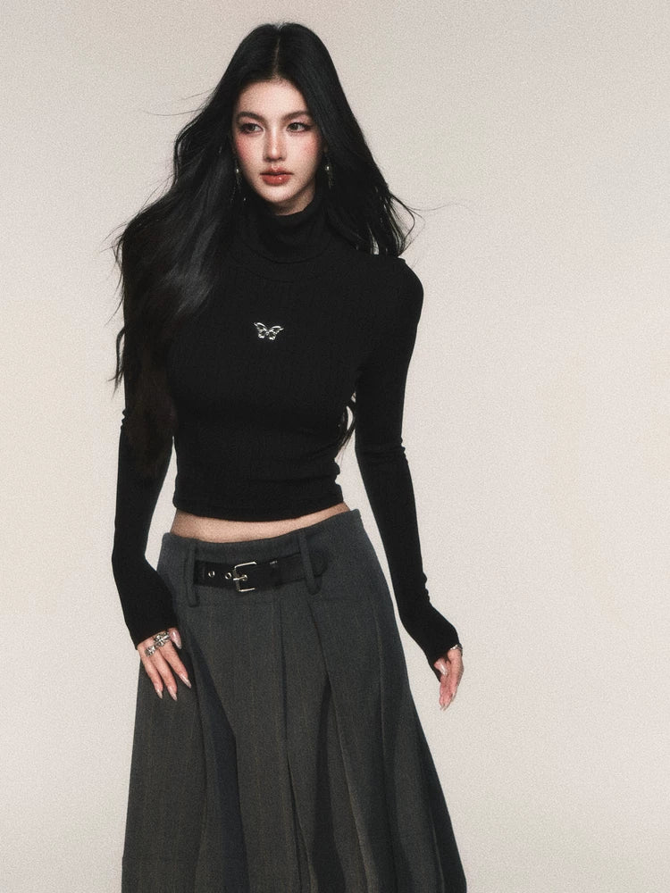 Butterfly Echo Cropped Turtleneck