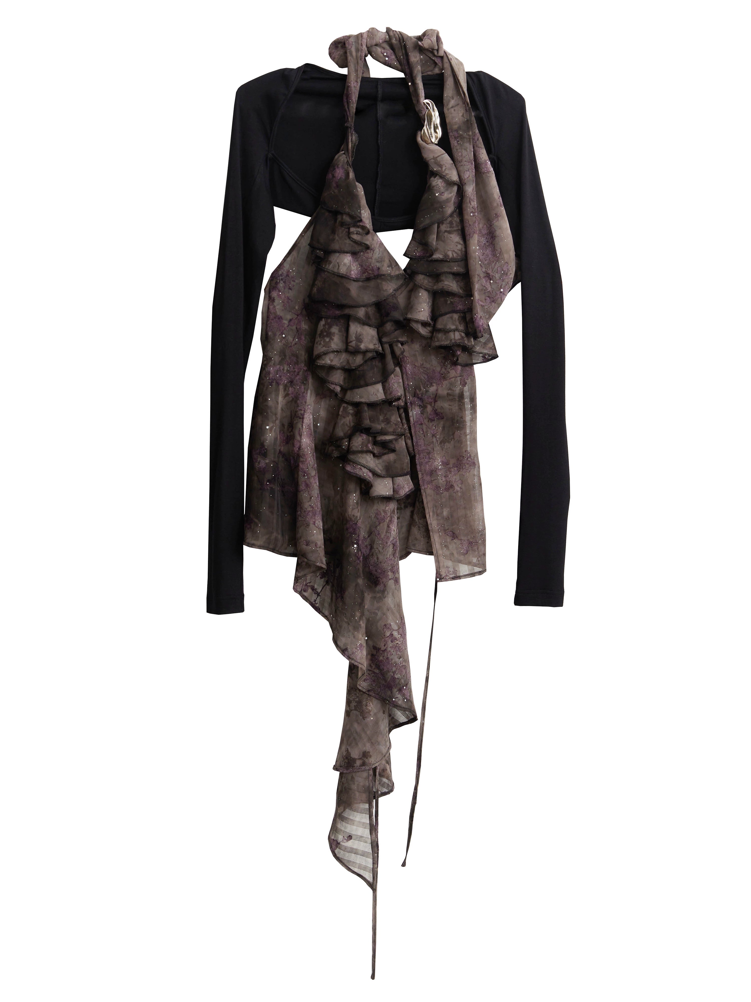 Twilight Cascade Layered Ruffle Top