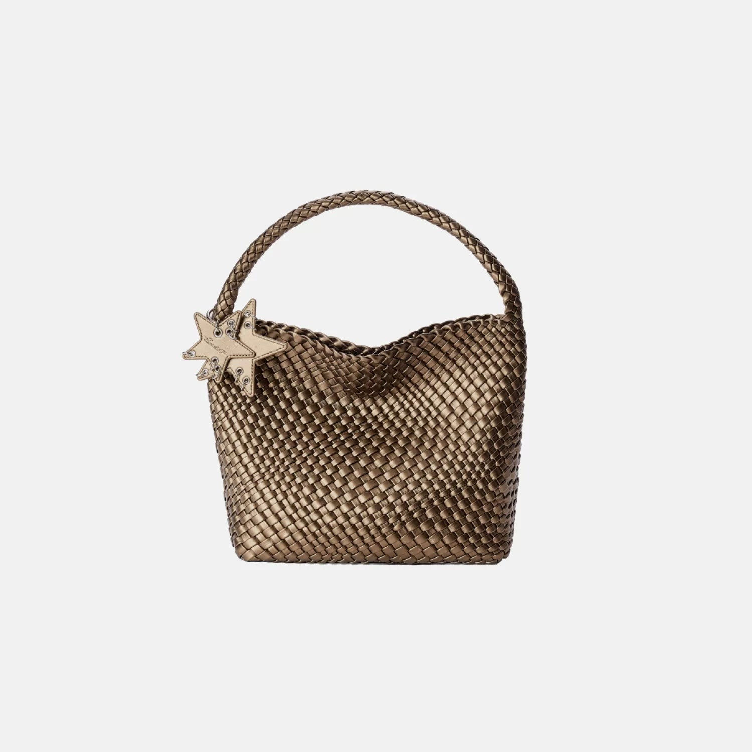 Metallic Woven Star Hobo Tote - view 6