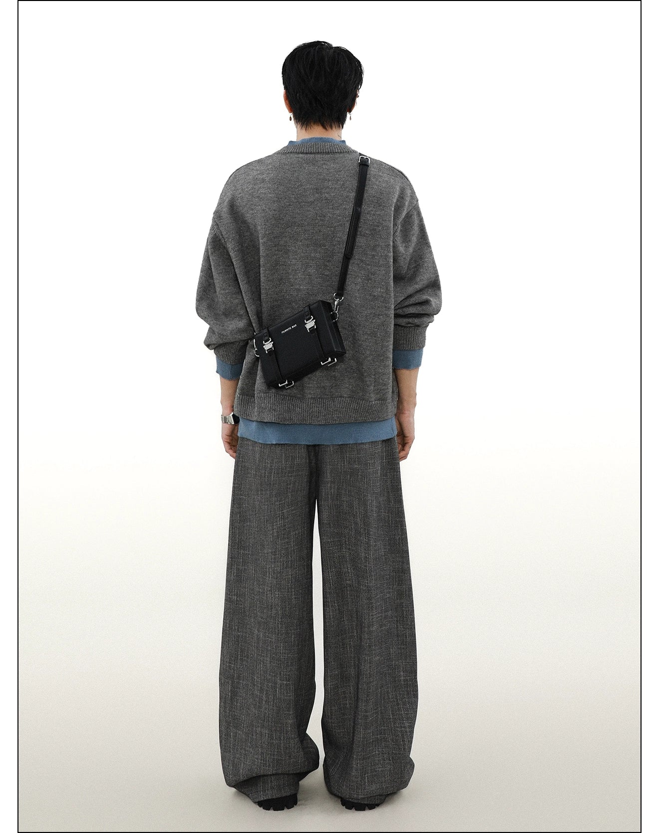 Slate Mist Oversized Knit Cardigan